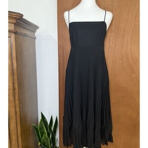 VTG 80's-90's O.Suzanne Black Accordion Pleated LBD Formal Size 4 Whimsigoth